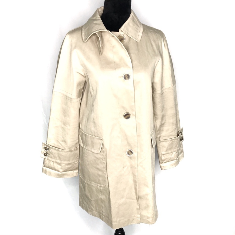Stile Benetton beige Italian button down trench M